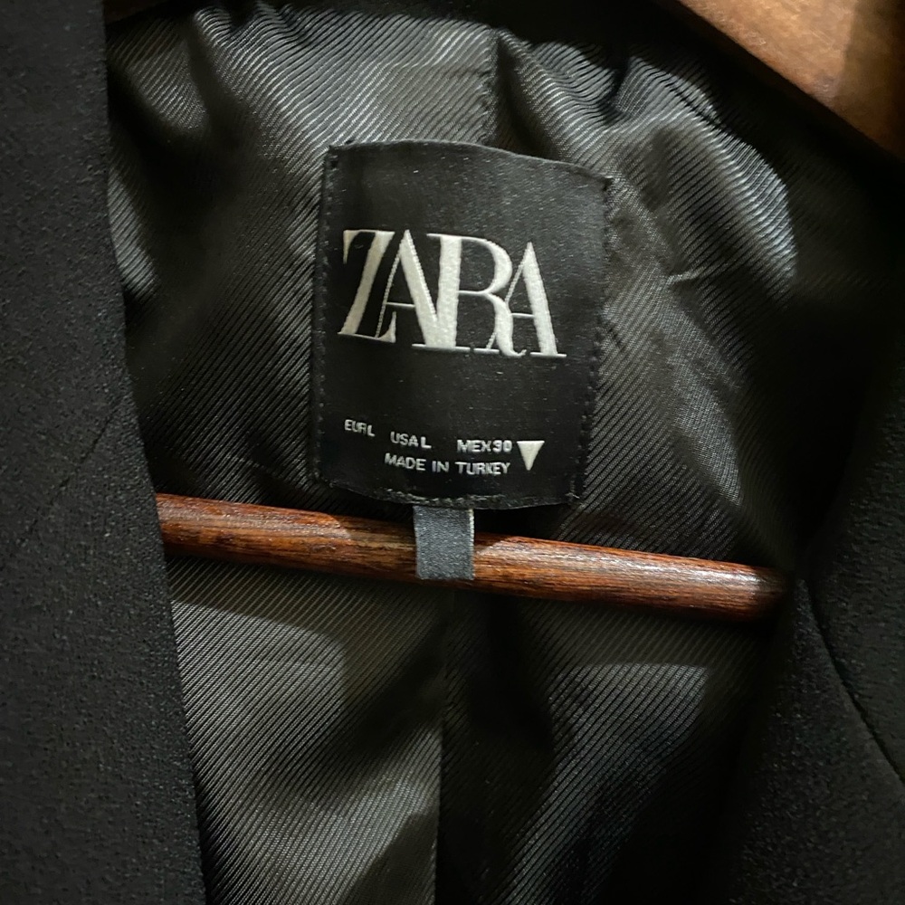 Zara Basic Black Oversized Blazer - Size Large - image 2